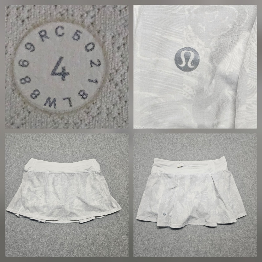 Lululemon Pace Rival Regular Skirt/Skort 4 Way Stretch Eternal Wave White Sz 4